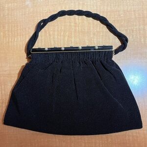 Sophisticated vintage Black beaded Evening Bag